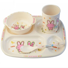 (BC-MK1009) Fashinable Design Reusable Melamine 4PCS Kids Cute Dinner Set